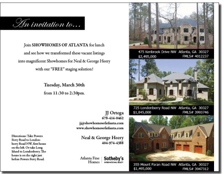 Agent Caravan, Tuesday, March 30th  ::  11:30 to 2:30  ::  475 Kenbrook Dr, 725 Londonberry and 355 Mt. Paran